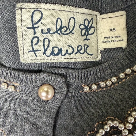 Gorgeous Embellished Gray Cardigan Sweater Anthropologie - Picture 12 of 16
